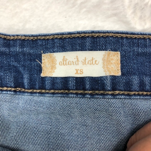 Altar’d State Button Front Blue Jean Mini Skirt size XS - Picture 4 of 7